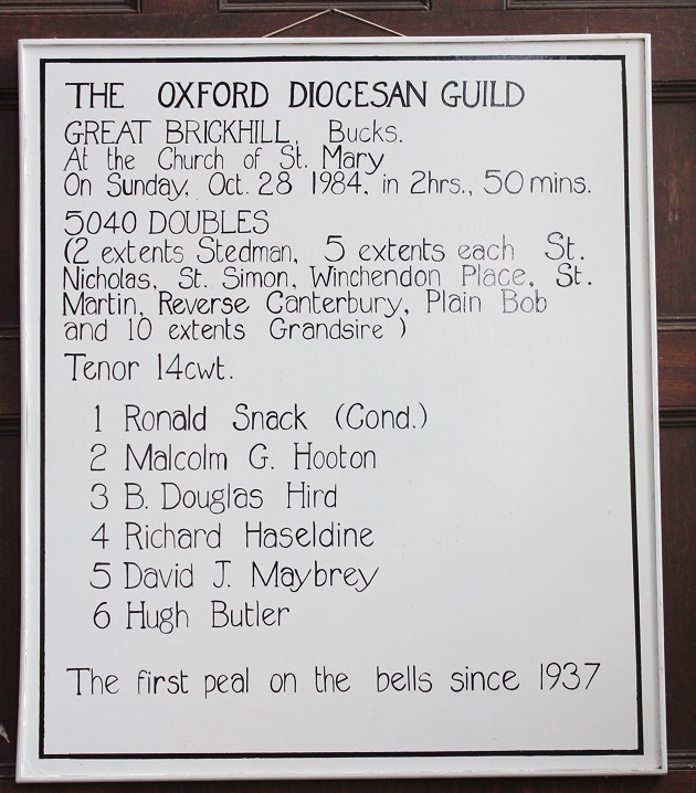 Peal board in Church